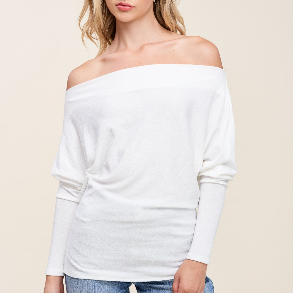 Off Shoulder Crepe Hacci Top
